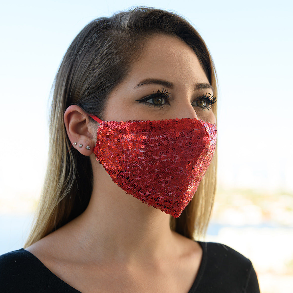 Red Sequin Mask