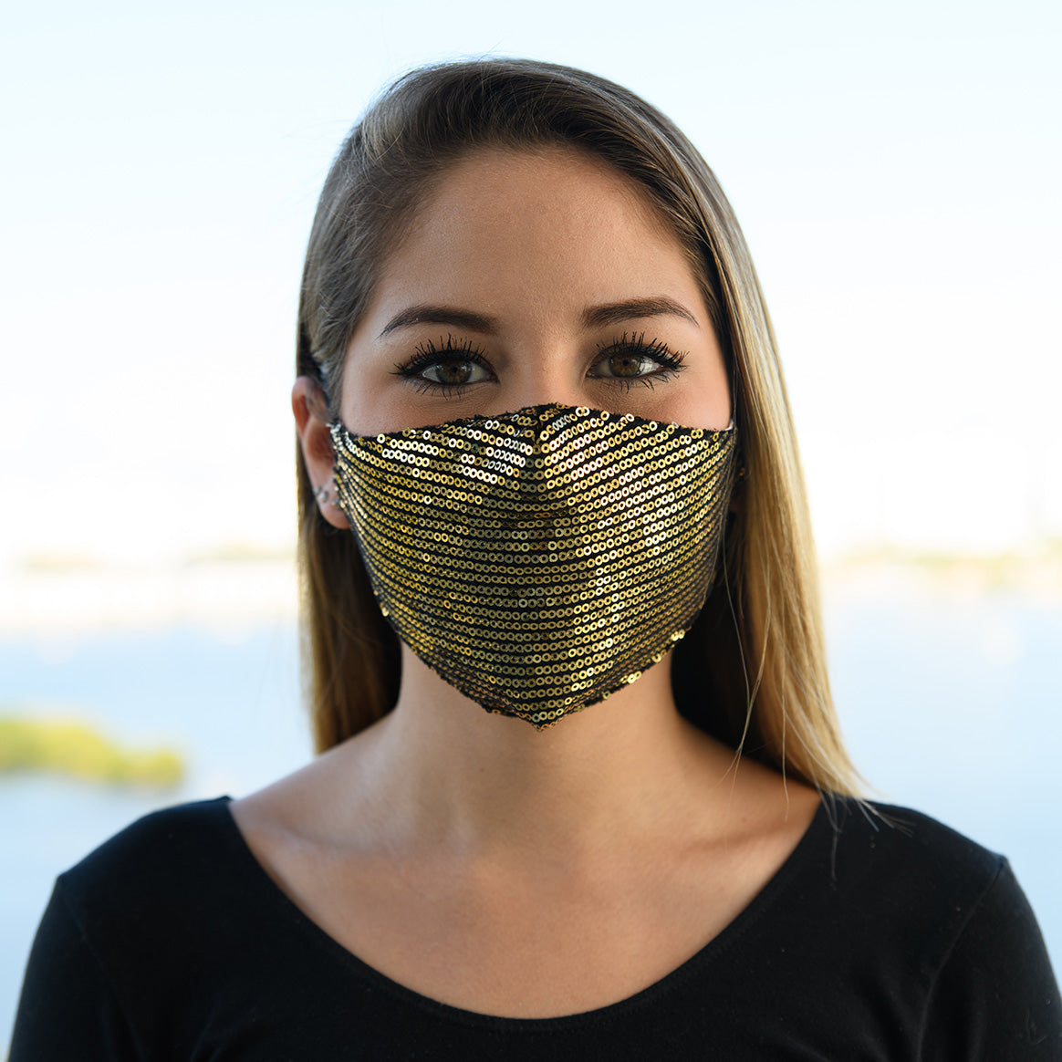 Gold Sequin Mask